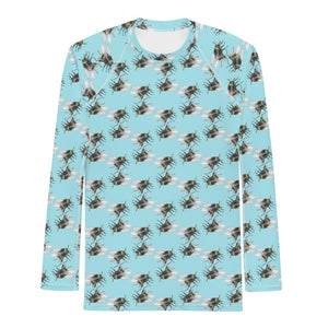 Men's Long Sleeves Tee Twin Fighting Bees by Robert Bowen