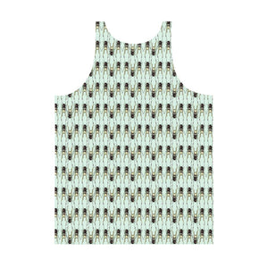 Polka Stag Beetles Blue Unisex Tank Top