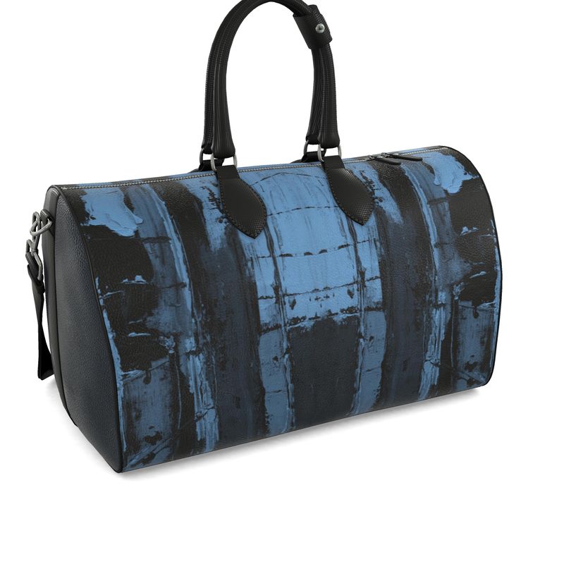 Abstract Mono Blue Art Luggage Bag by Robert Bowen