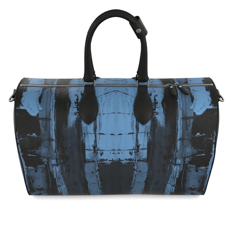 Abstract Mono Blue Art Luggage Bag by Robert Bowen