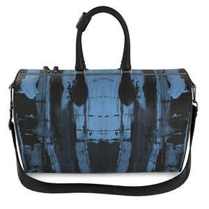 Abstract Mono Blue Art Luggage Bag by Robert Bowen