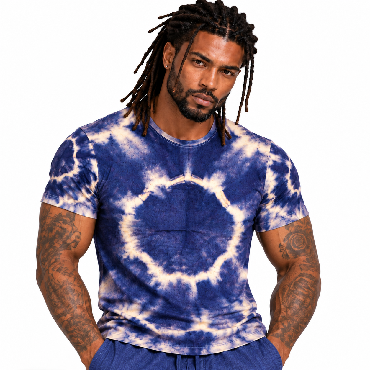 Sunburst Tie-Dye All-Over Print Men's Athletic T-shirt designed by Robert Bowen