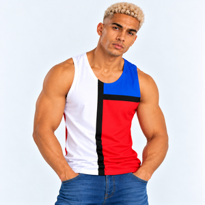 London Colour Block Sleeveless Vest V2