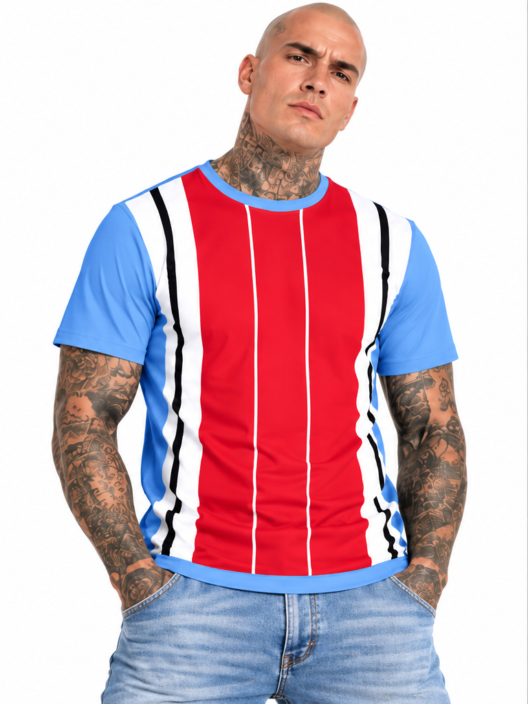 Windrush Blue & Red by Robert Bowen Mens T-shirt