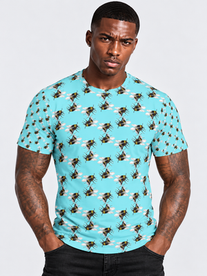 Twin Fighting Bees Men's T-Shirt by Robert Bowen