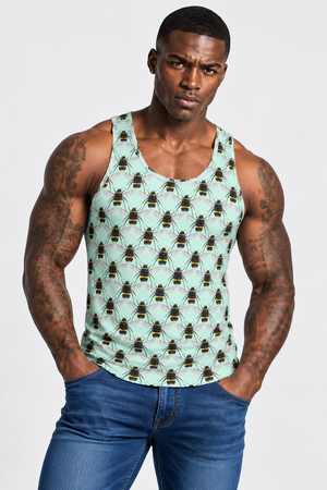 Polka Bees Unisex Tank Top by Robert Bowen