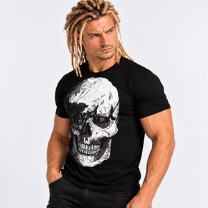 Skull Sublimation Black Tee