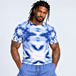 Shibori Tie-Dye Diamonds Men's T-shirt designed by Robert Bowen