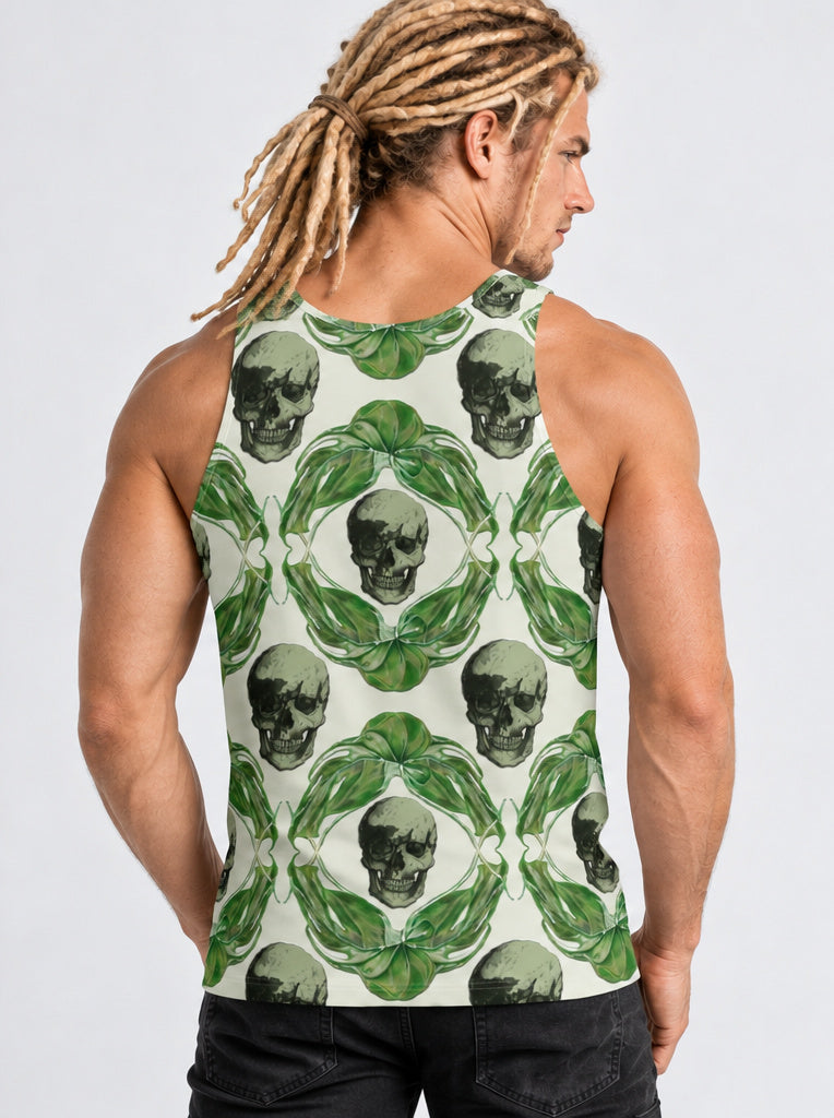Unisex Skulls & Leaves All-Over Print Vest