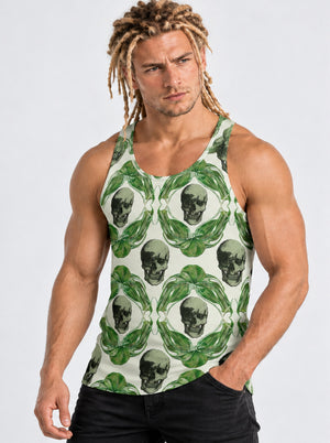 Unisex Skulls & Leaves All-Over Print Vest