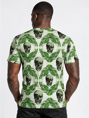 Unisex Skulls & Leaves All-Over Print Tee