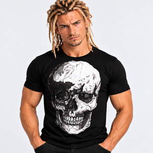 Skull Sublimation Black Tee