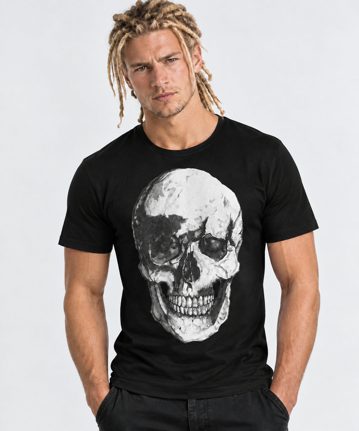 Skull Short Sleeve T-Shirt illustrated by Robert Bowen