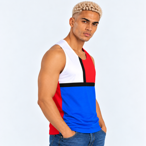 London Colour Block Sleeveless Vest V1