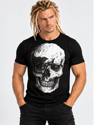 Skull Sublimation Black Tee