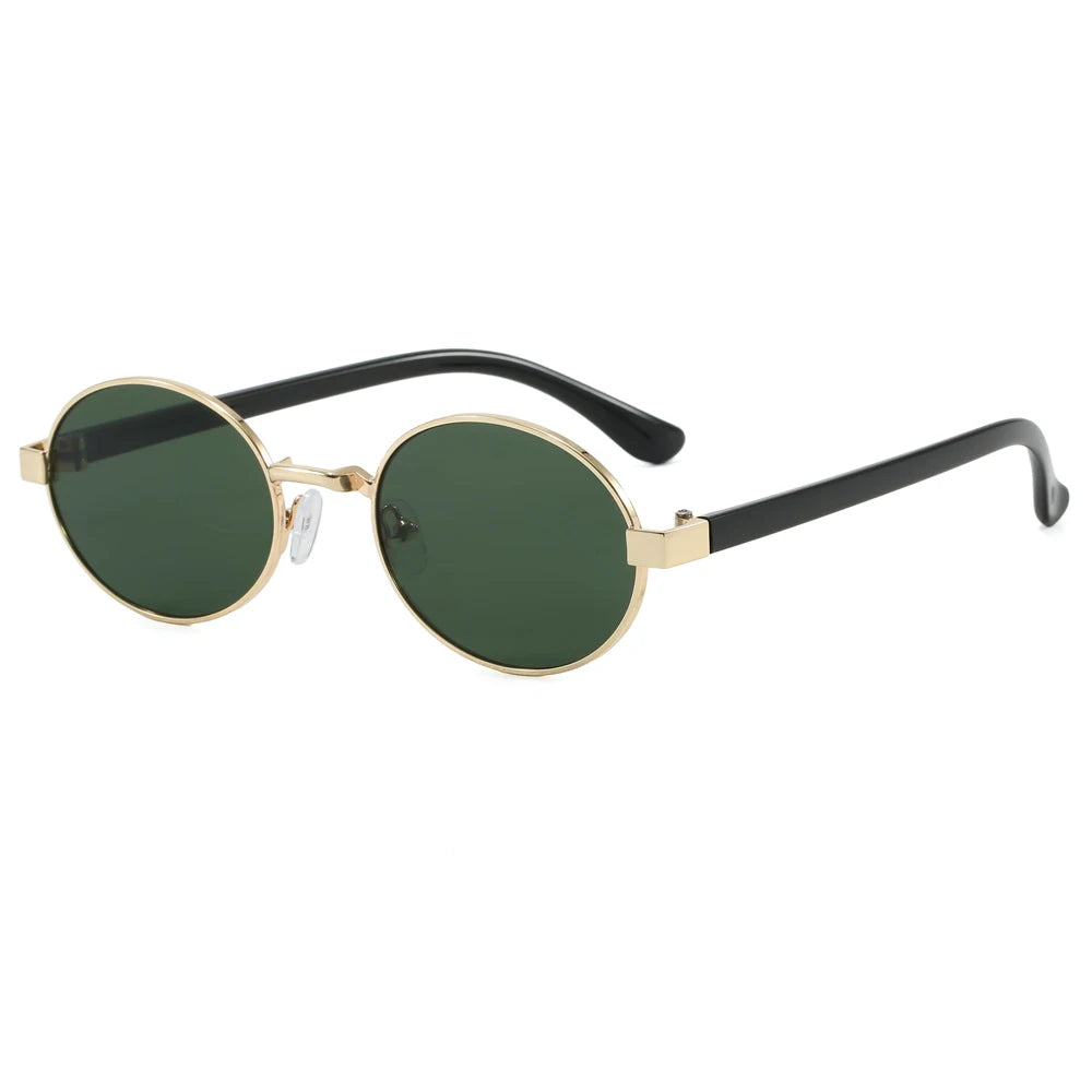 Retro Oval Metal Frame Sunglasses