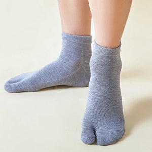 Mens Cotton Two Toe Solid Colour Socks