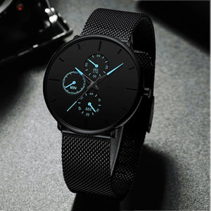 Mens Stainless Steel Mesh Straps Quartz Watch
