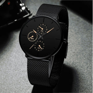 Mens Stainless Steel Mesh Straps Quartz Watch