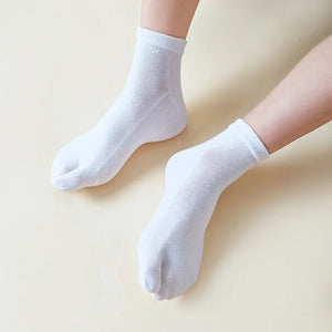 Mens Cotton Two Toe Solid Colour Socks