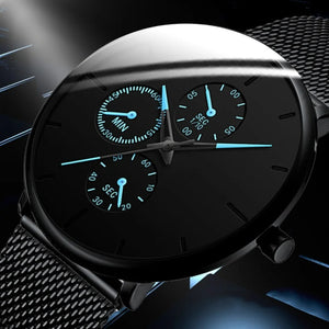 Mens Stainless Steel Mesh Straps Quartz Watch