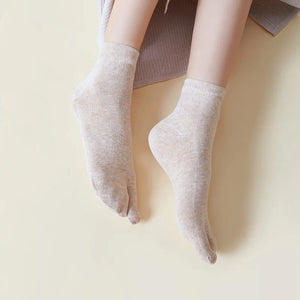 Mens Cotton Two Toe Solid Colour Socks