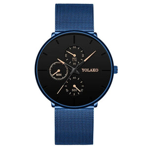 Mens Stainless Steel Mesh Straps Quartz Watch