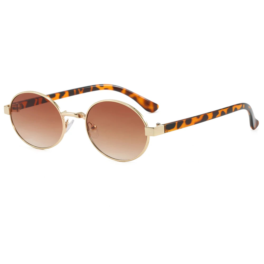 Retro Oval Metal Frame Sunglasses