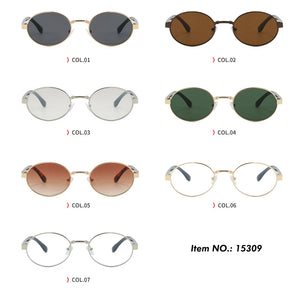 Retro Oval Metal Frame Sunglasses