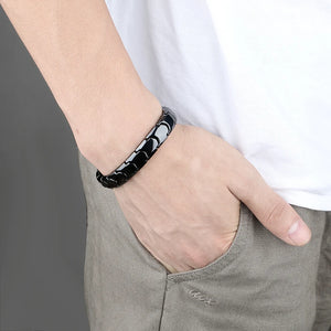 Mens Black Ceramic Links Bracelet