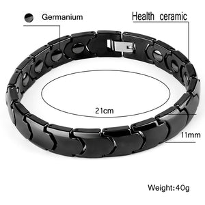 Mens Black Ceramic Links Bracelet