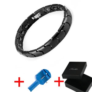 Mens Black Ceramic Links Bracelet