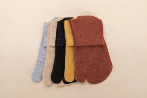 Mens Cotton Two Toe Solid Colour Socks