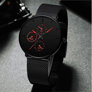 Mens Stainless Steel Mesh Straps Quartz Watch