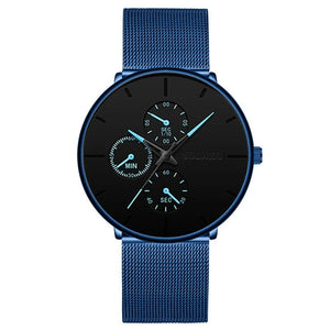 Mens Stainless Steel Mesh Straps Quartz Watch