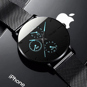 Mens Stainless Steel Mesh Straps Quartz Watch