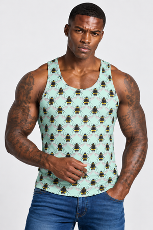 Polka Bees Unisex Tank Top by Robert Bowen
