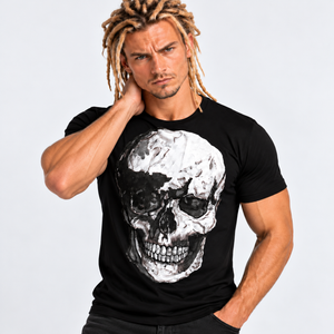 Skull Sublimation Black Tee