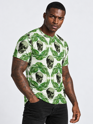 Skulls & Leaves Sublimation T-Shirt