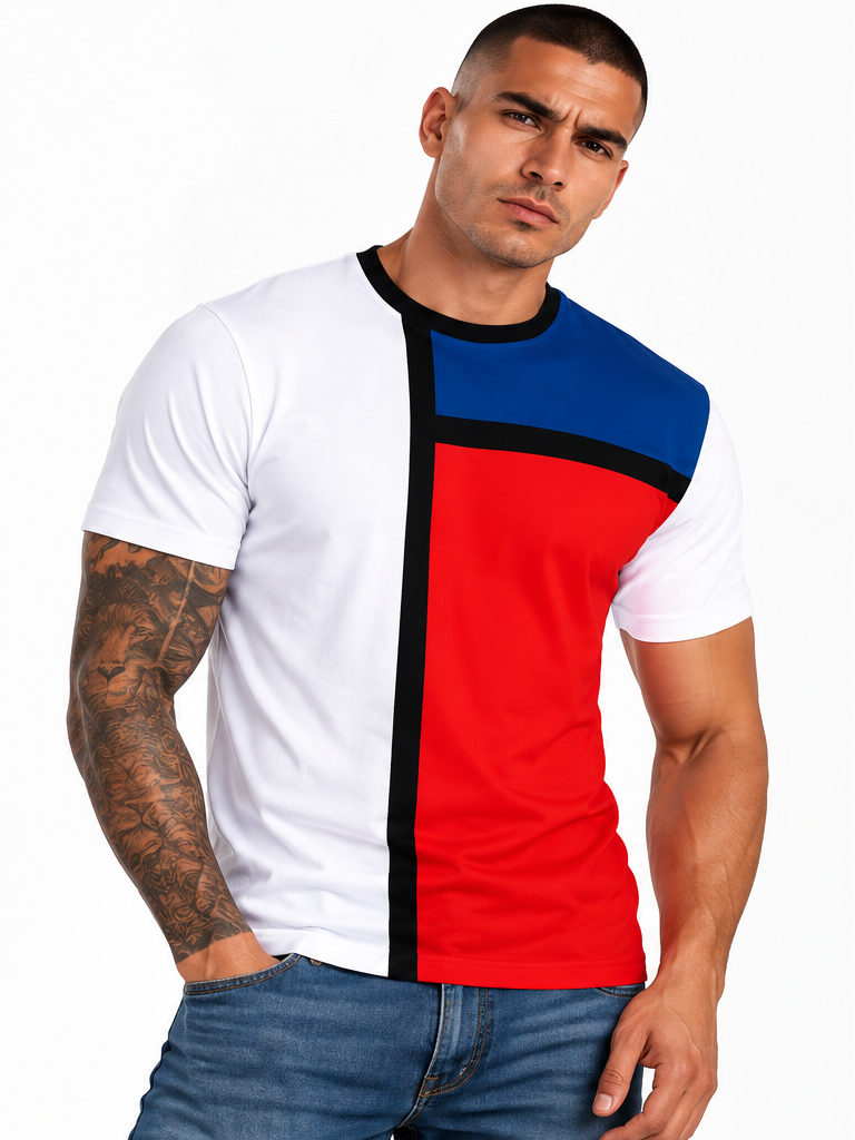 Block Colours Right Mens T-shirt by Robert Bowen