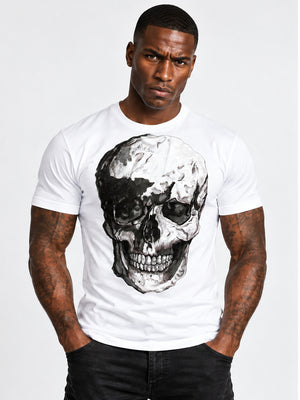 Skull Sublimation White Tee