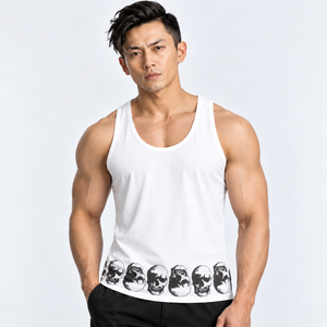 Vintage Treatment Polka Skulls White Sublimation Vest