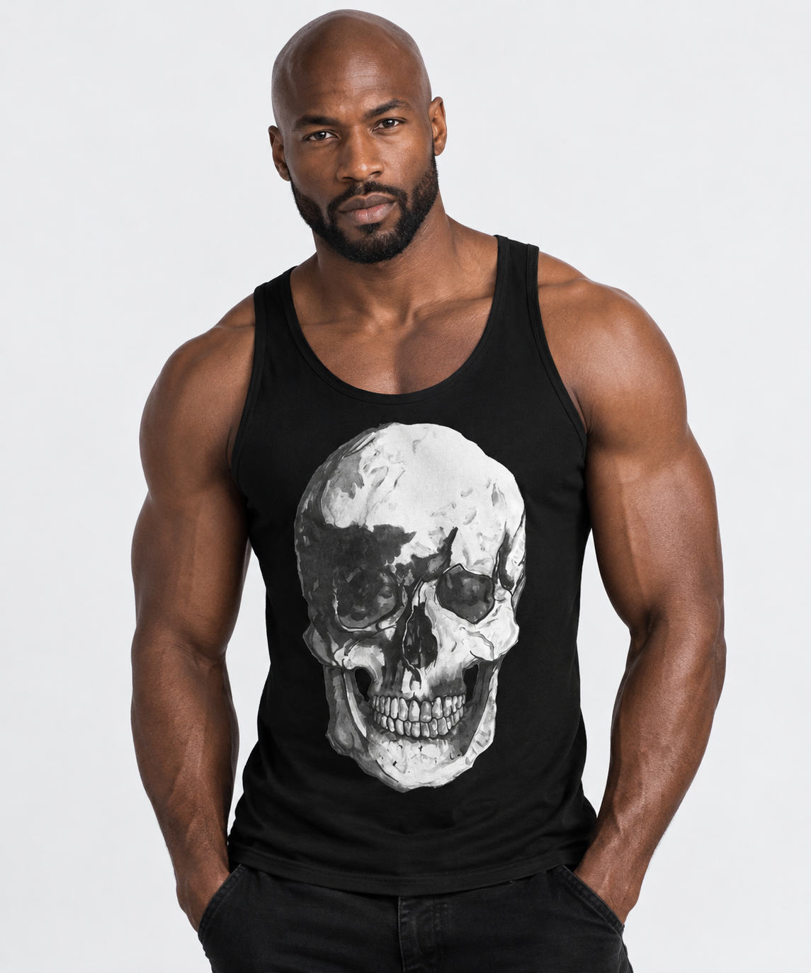 Skull Unisex Tank Top Illustrated by Robert Bowen