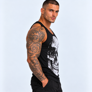 Skull Sublimation Black Vest
