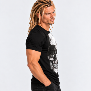 Skull Sublimation Black Tee