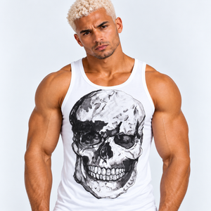 Skull Sublimation White Vest
