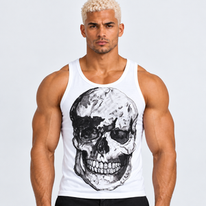 Skull Sublimation White Vest