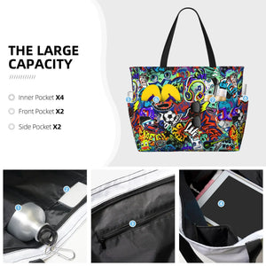 Graffiti Waterproof Beach Tote Bag
