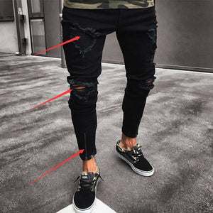 Mens  Ripped Stretch Jeans