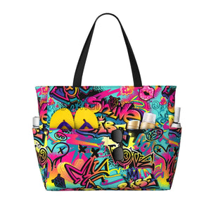 Graffiti Waterproof Beach Tote Bag